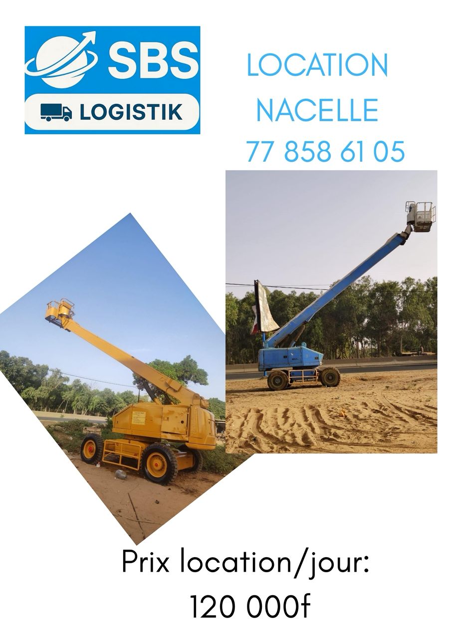Location nacelle élévatrice télescopique (120 000 F/j)