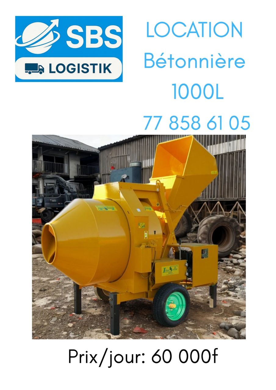 Location bétonnière thermique 1 000L tractable