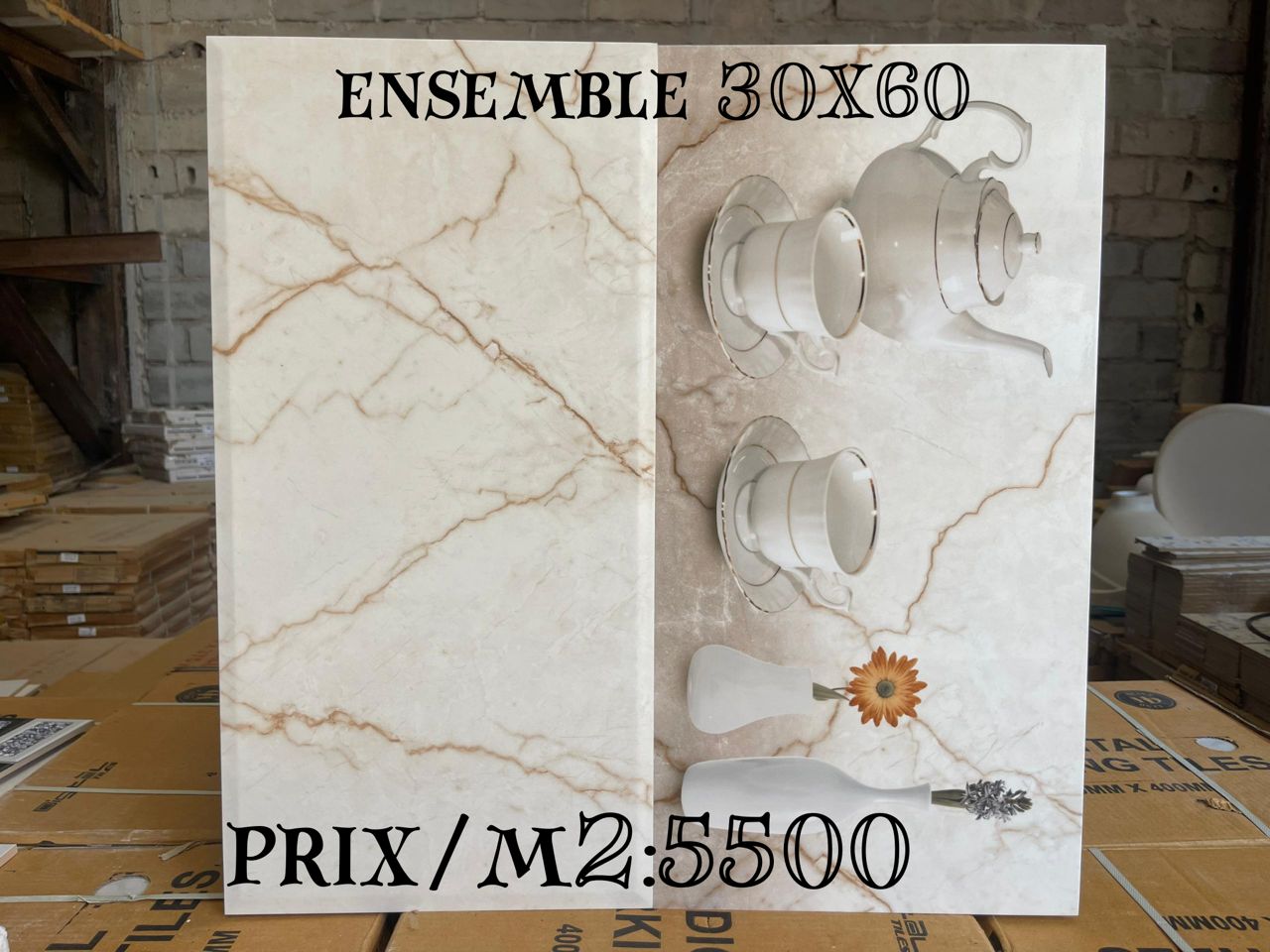 Carreaux — échantillon showroom P2M Mbao