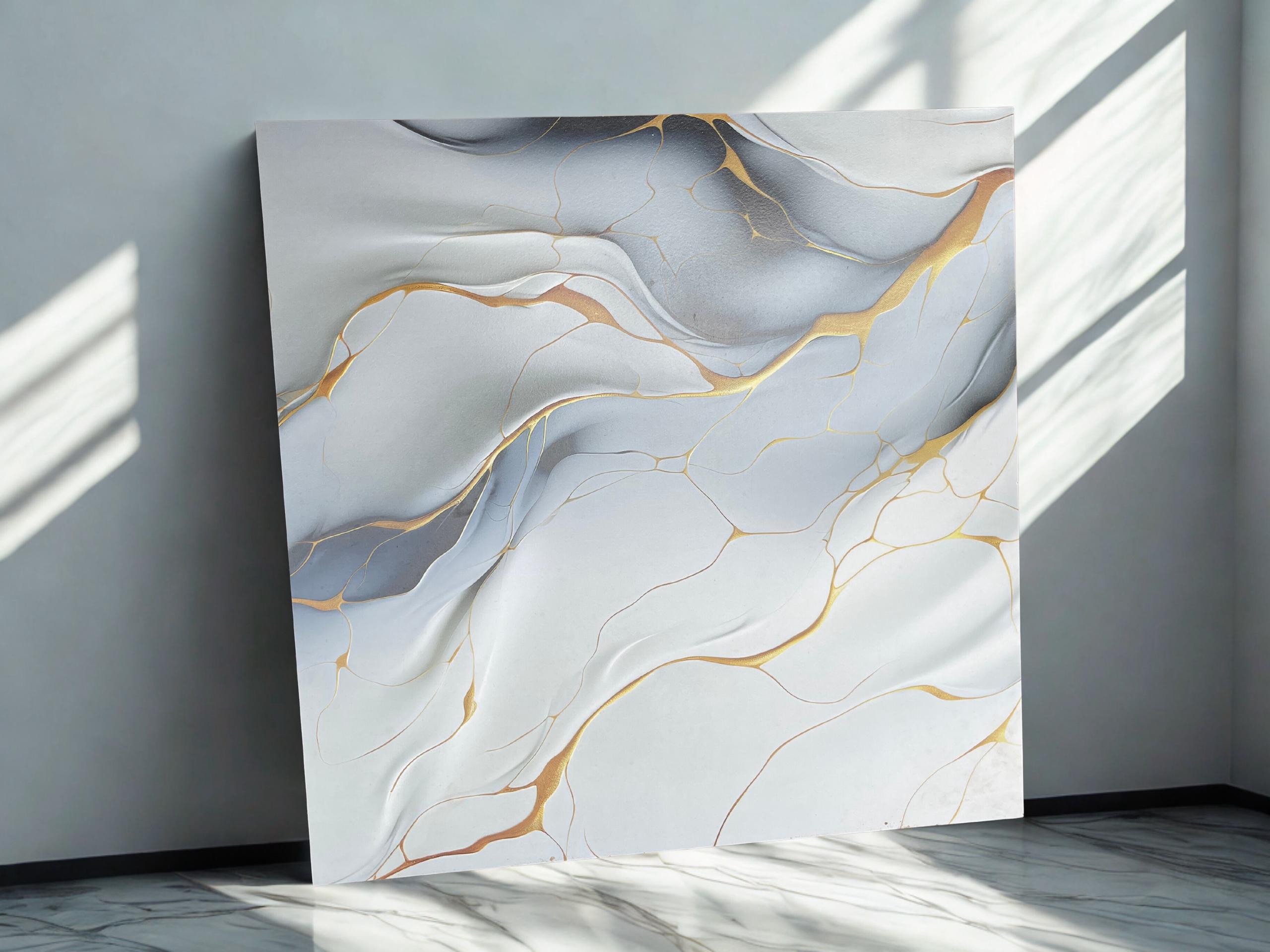 Dalle effet marbre blanc veiné or — Calacatta Gold